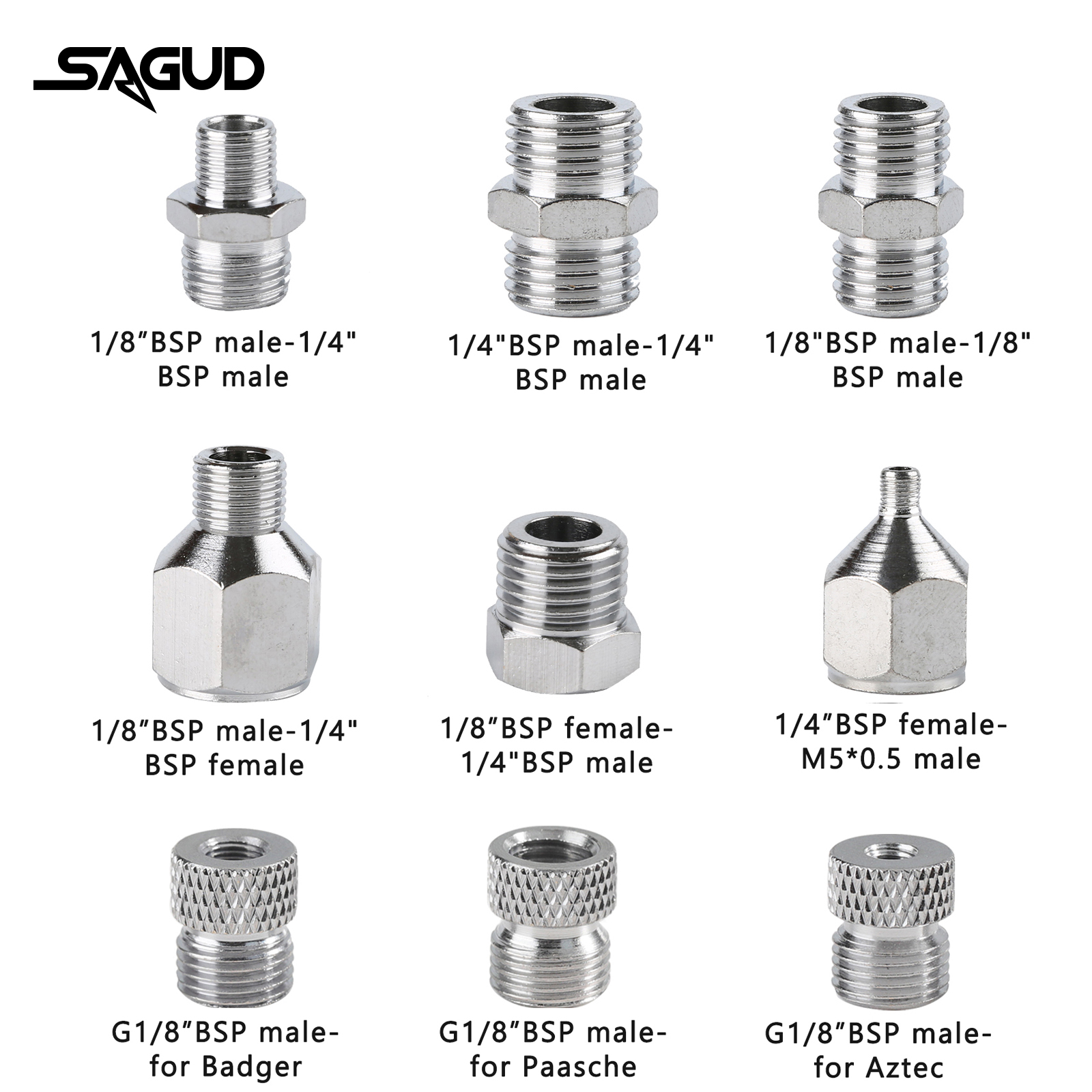 SAUGD 9PCS/Set Airbrush Adapto - Airbrush Compressor Kit recensione e prezzo