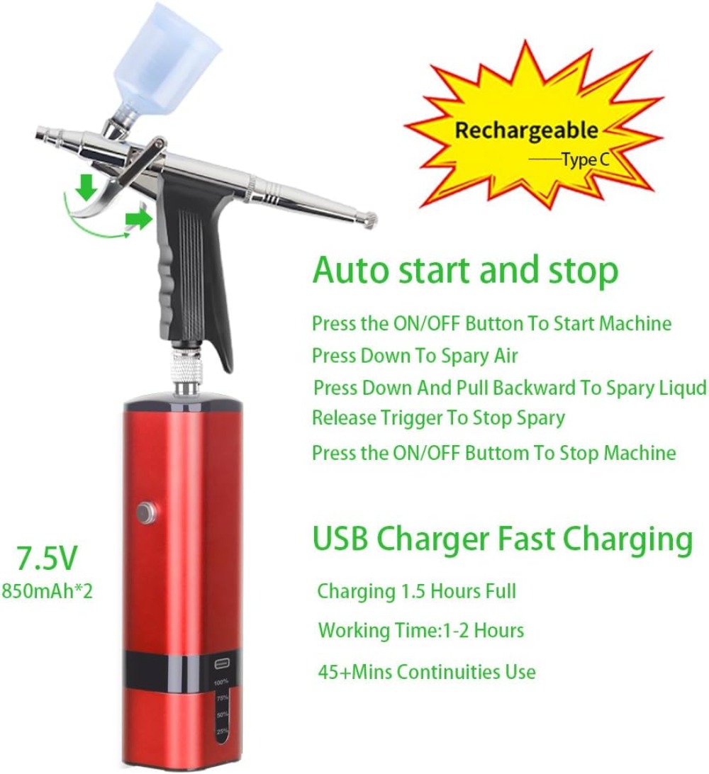 Portable Cordless Airbrush Kit - Airbrush Compressor Kit recensione e prezzo